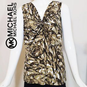 NWOT Sleeveless Blouse Camouflage inspired print